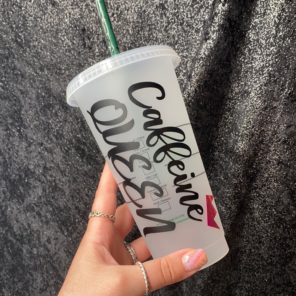 Starbucks caffeine queen customized venti cold cup